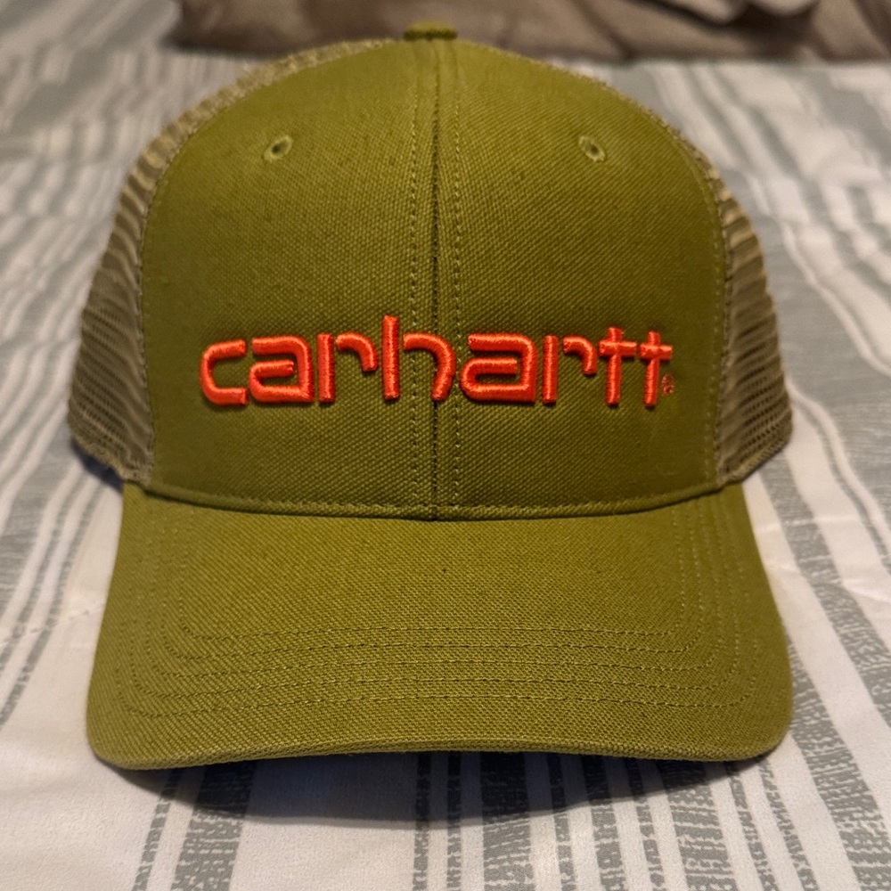Carhartt Green Cap with Orange Logo